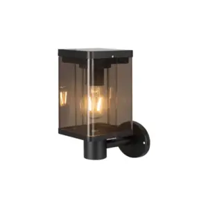 2.5W Væglampe LED - IP54, sort, sensor, solcelle