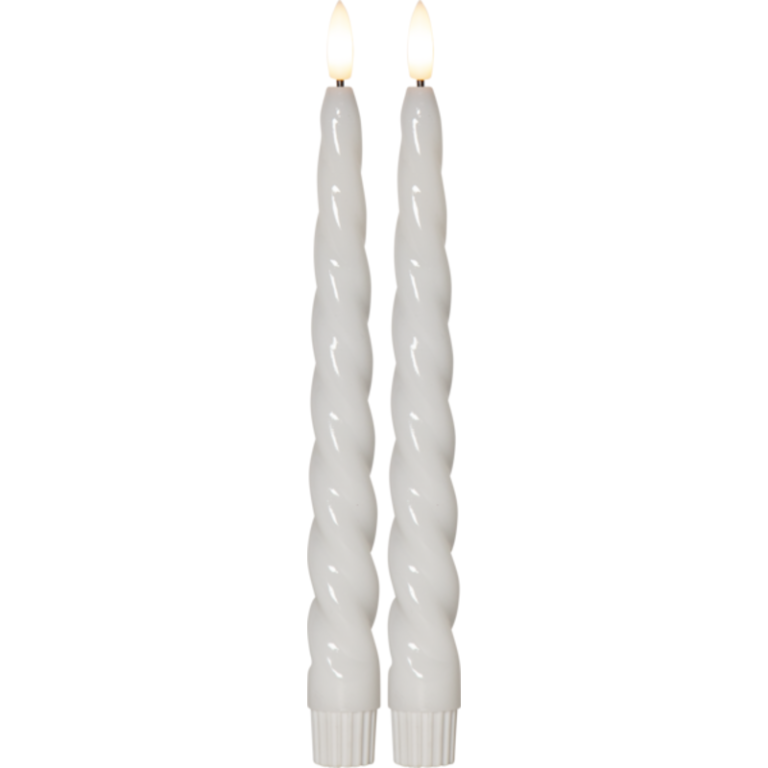 20 stk Star Trading Flamme Shine Swirl LED kronelys, batteri, hvid