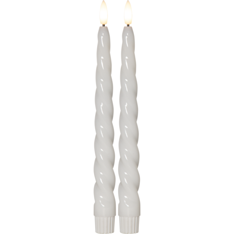 20 stk Star Trading Flamme Shine Swirl LED kronelys, batteri, hvid
