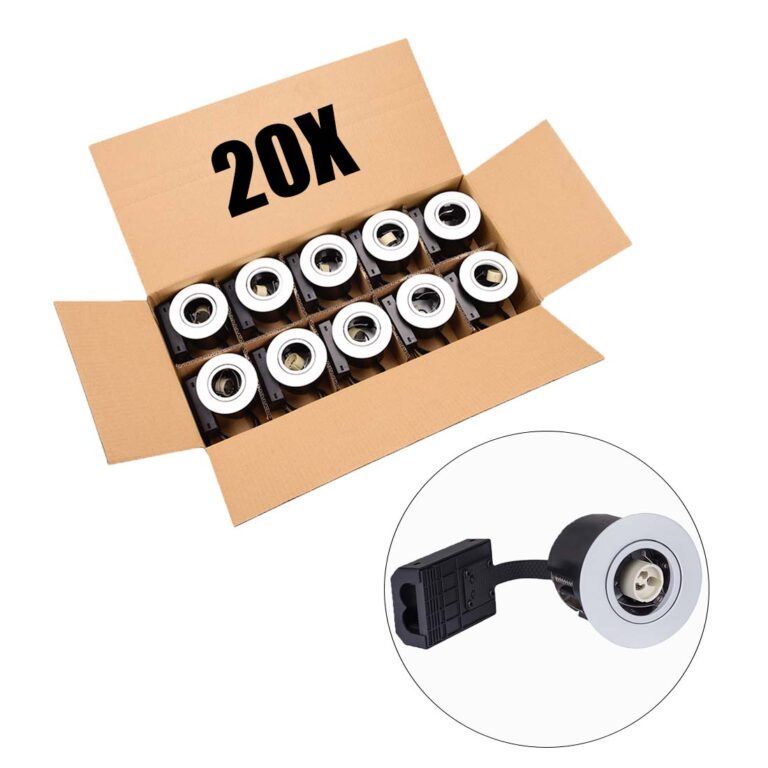 20 stk. GU10 spot - 230V - Indbygningsspot - Mat Hvid - VENTA