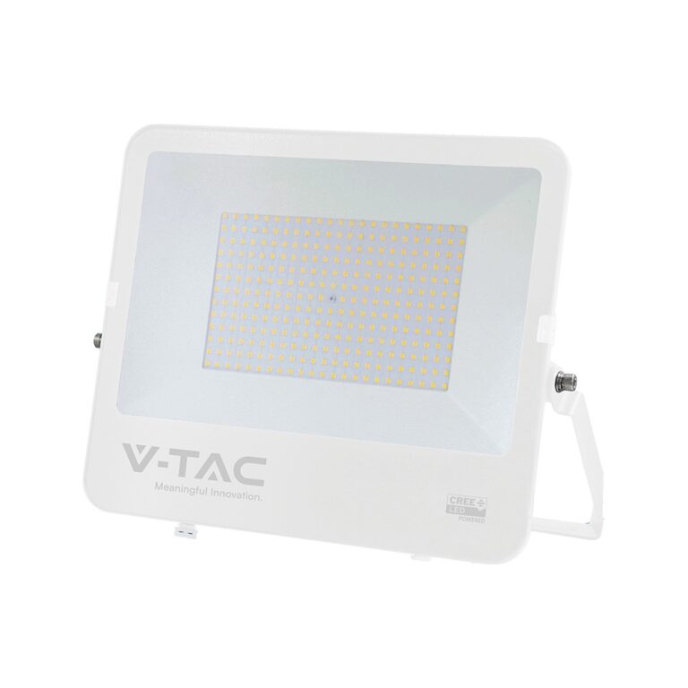200W LED projektør - 135lm/W, IP65, hvidt hus, Cree chip, 6 års garanti