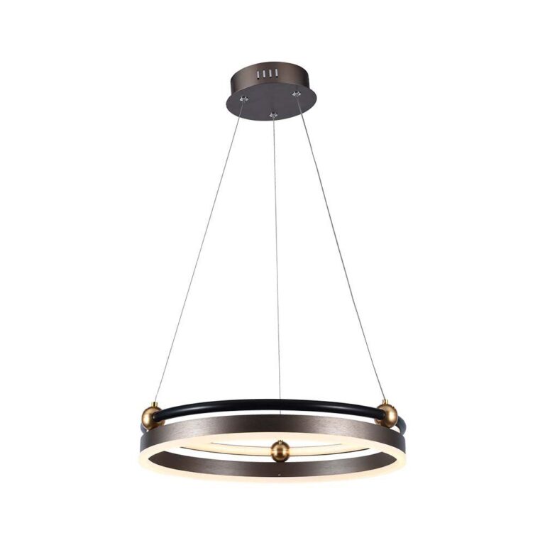 20W LED designer pendel - Enkelt ring, 3000K, kaffe farve, 2400lm