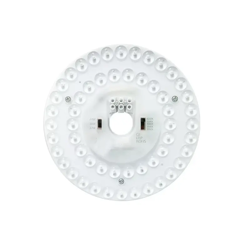 24/18/12W LED indsats med linser, flicker free - Ø17 cm, Valgfri CCT, erstat G24, cirkelrør og kompaktrør