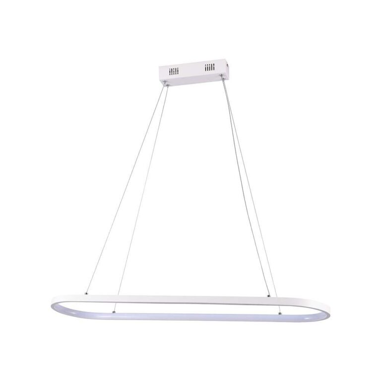 24W LED pendel / hængelampe - 80x20x100cm, 2760lm, hvid krop, 3000K