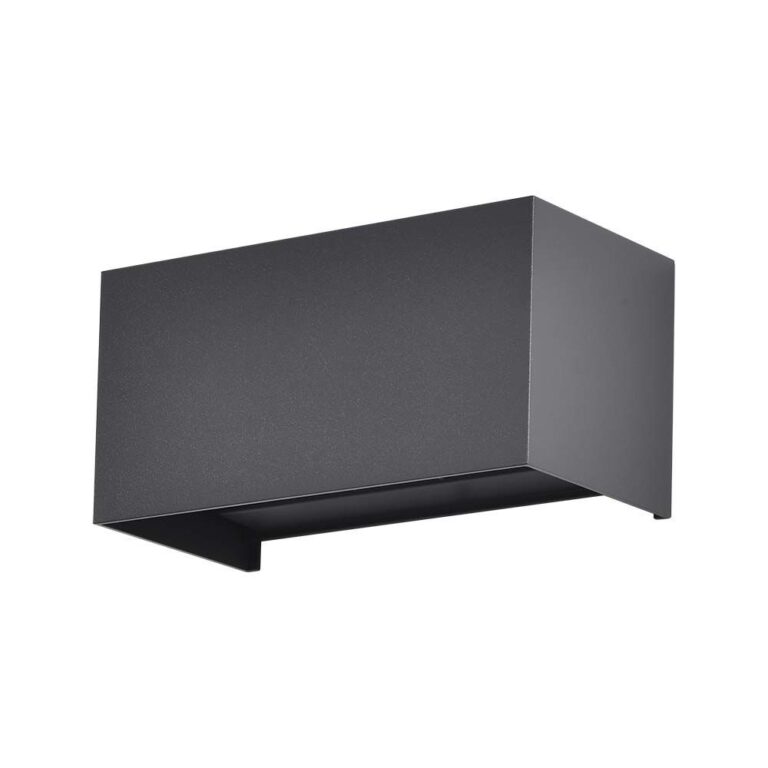 24W LED udendørs væglampe - IP65, sort, op/ned lys, 3000K, 2720lm, 20x10x10 cm