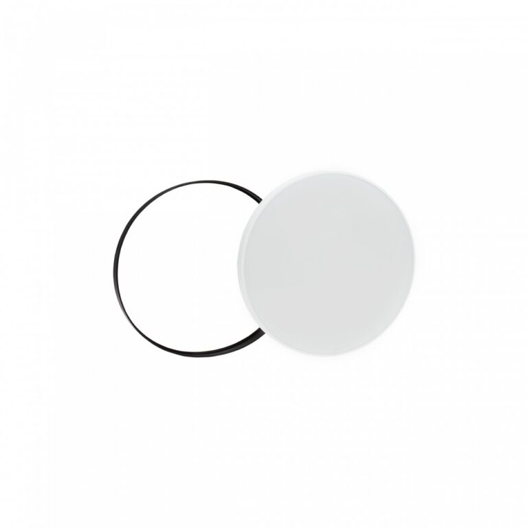 24W Nymphea Black&White Rings LED loftlampe med sensor - CCT, IP54, Ø32cm, sort/hvid kant