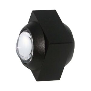 2W LED Væglampe Op Og Ned - 3000K, Sort Hus