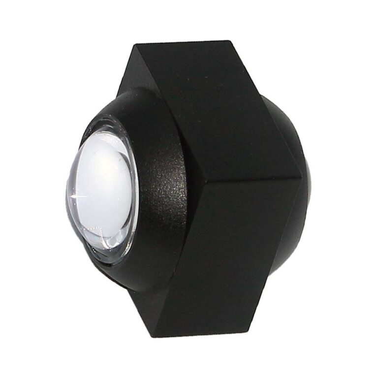 2W Væglampe - LED COB, op og ned, 4000K, sort hus