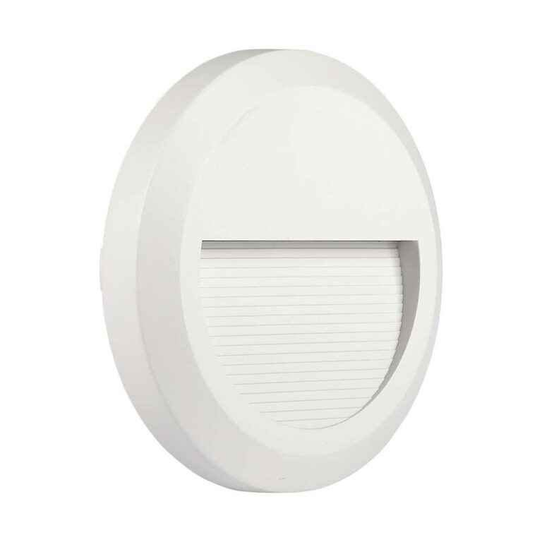 2W rund LED trappespots - Hvid, 4000K, IP65, indendørs og udendørs