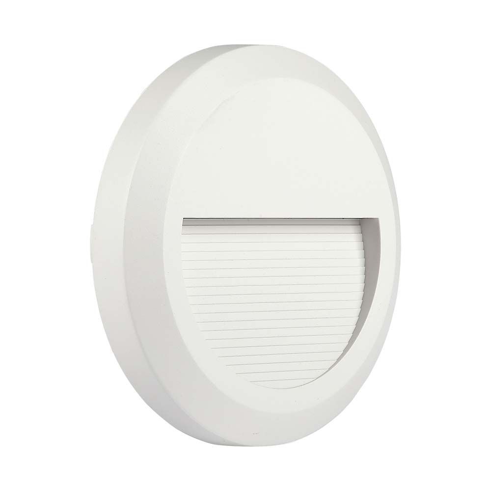 2W rund LED trappespots - Hvid, 4000K, IP65, indendørs og udendørs