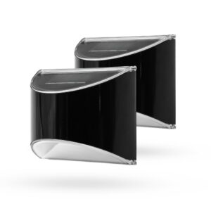 2x Solcelle væglampe LED - Sort, flot væg-effekt, udendørs