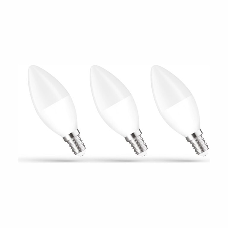 3 stk. E14 6W LED kertepære - C37, Varm hvid, 3000K