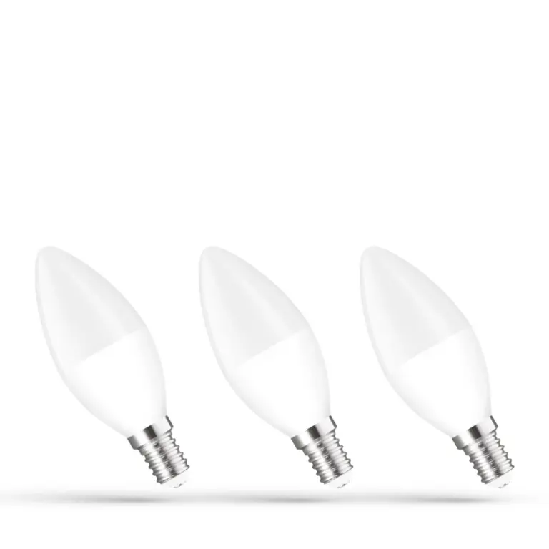 3 stk. E14 6W LED kertepære - C37, Varm hvid, 3000K