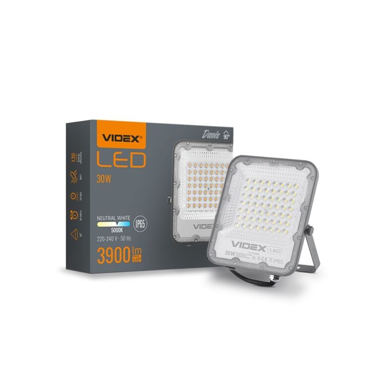 30W LED projektør - 130lm/W, 3900lm, IP65, 5000K, udendørs, arbejdslampe