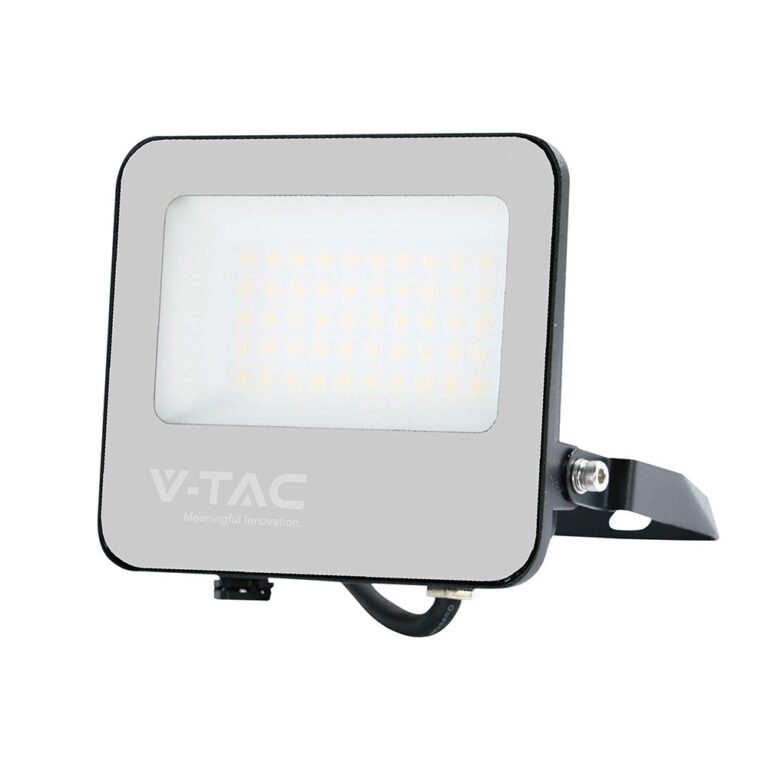 30W LED projektør - 185lm/W, IP65, Samsung LED chip, kold hvid, sort kabinet, udendørs