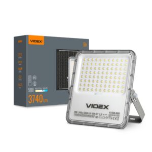 30W Solara LED projektør med solcelle - 3740lm, IP65, 5000K, 96Wh batteri, aluminium, udendørs