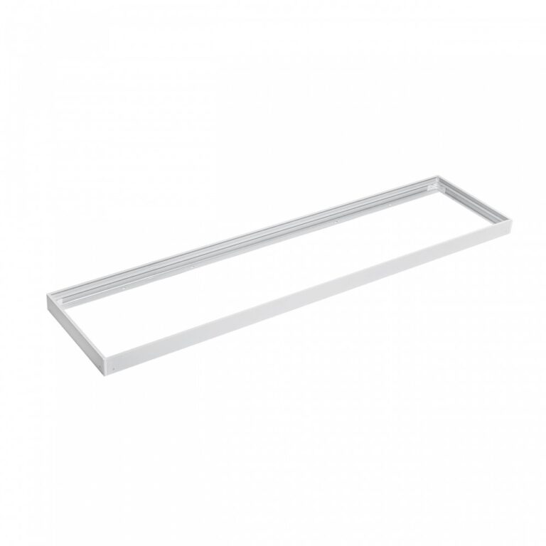 30x1200 ramme til LED panel - Hvid, højde 6,5cm, til direkte montering på loft