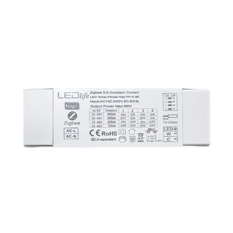 36W / 750-900mA CCT driver til LED panel - 15-40V, Zigbee, Hue kompatibel, CCT justerbar