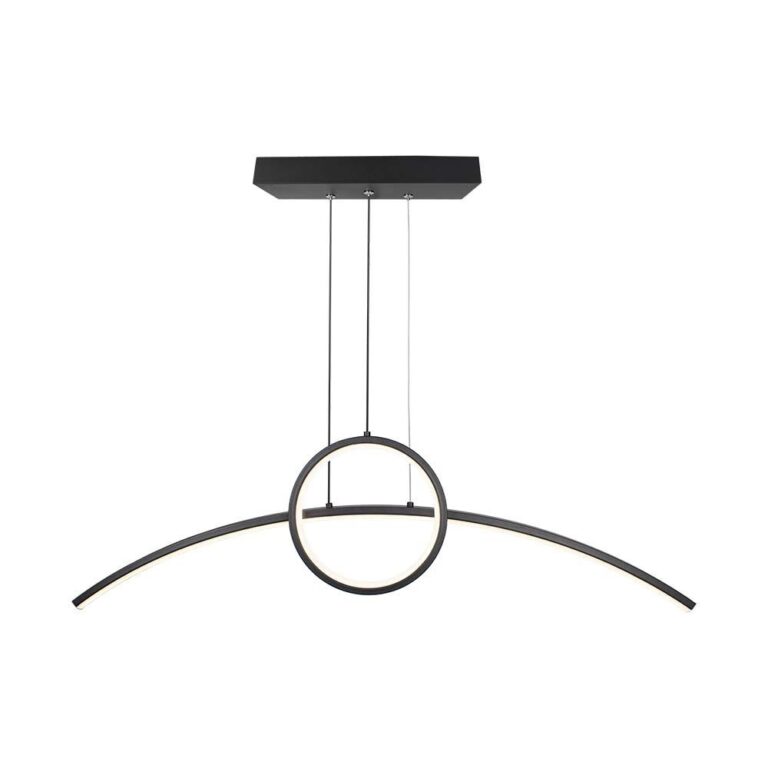 36W LED designer pendel - Sort, 3200lm, 4000K, 360 grader lysspredning