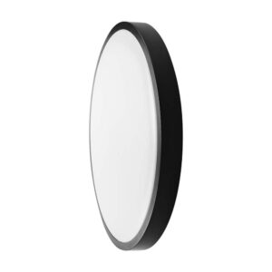 36W Loftlampe LED - med mikrobølgesensor, 4000K, rund sort ramme, IP44
