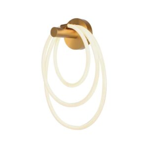 37W LED Væglampe - Ø35xB18xH50cm, 3000K, Guld Hus