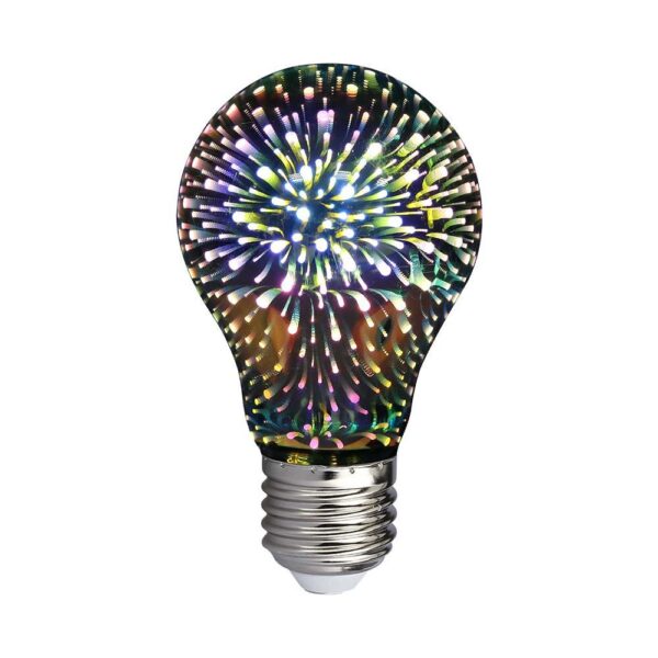 3D LED Pære 3W E27 - Stjerne effekt, 3000K.