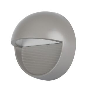 3W LED bedlampe / trappelys, Grå - Rund, IP65 udendørs, 3000K, Ø5,8cm