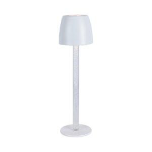 3W genopladelig LED bordlampe, touch dæmpbar - 310lm, 3000K, sort/transparent, højde 37cm