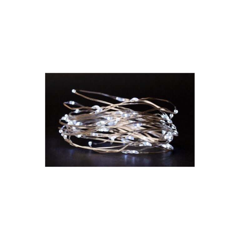 4 m. kold hvid LED julelyskæde - 80 LED, indendørs, batteri