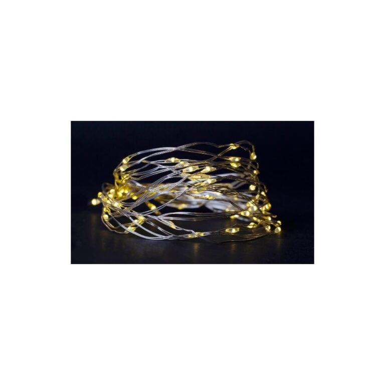 4 m. varm hvid LED julelyskæde - 80 LED, indendørs, batteri