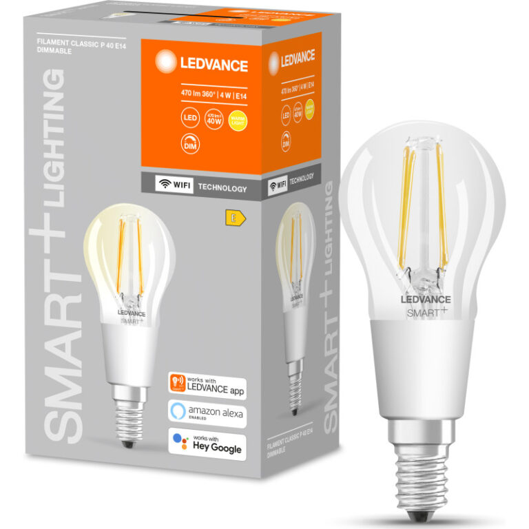 4 stk Ledvance Smart+ Wifi E14 kronepære, 2700K, 4W