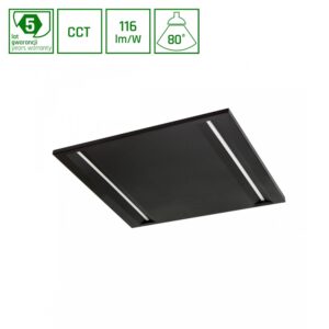 40W Algine Line CCT LED panel - Sort, justerbar lyskulør, 230V