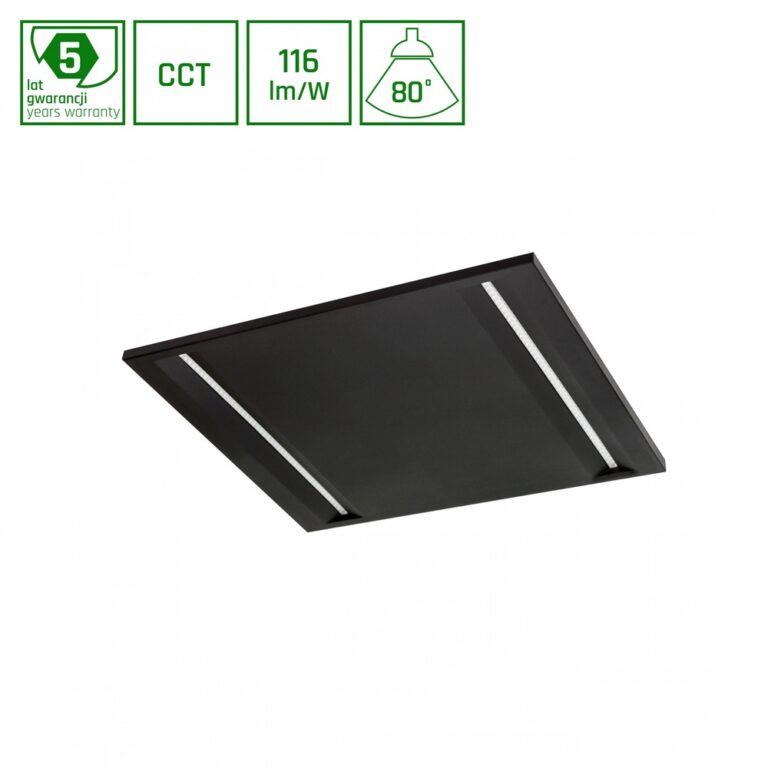 40W Algine Line CCT LED panel - Sort, justerbar lyskulør, 230V