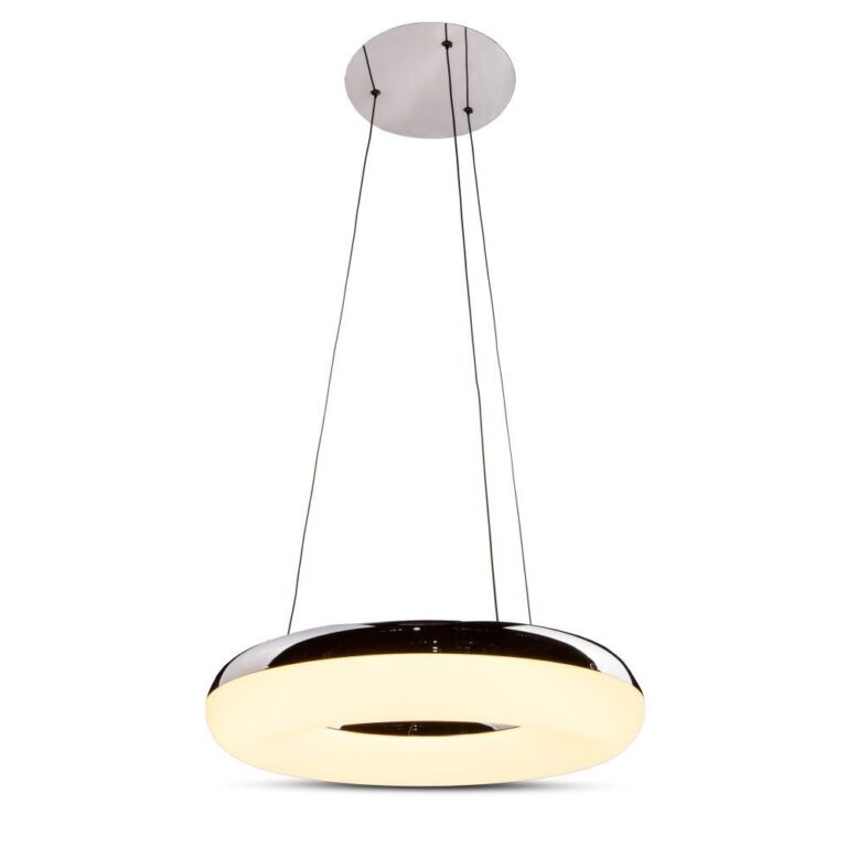 40W LED pendel, Ø40cm - 2800lm, 3000K, krom finish, inkl. lyskilde