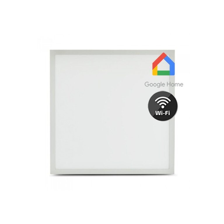 40W Smart Home LED panel - Højde:25mm, 60x60, Tuya/Smart Life, Virker med Google Home, Alexa og smartphones, hvid kant