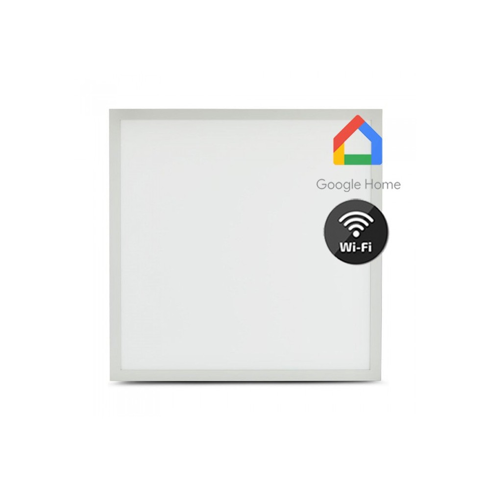 40W Smart Home LED panel - Højde:25mm, 60x60, Tuya/Smart Life, Virker med Google Home, Alexa og smartphones, hvid kant
