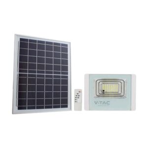 40W solarpanel - med, LED projektør, 6400K, hvid hus.