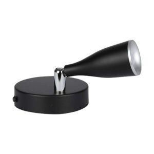 4,5W LED væglampe - 420lm, 4000K, IP20, sort, indendørs dekorationsbelysning