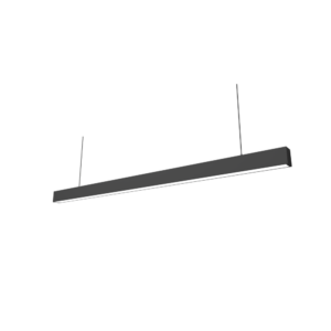 48W LED lysskinne - 150cm, 120 lm/W, Sort, loftlampe til kontor, inkl. wireophæng