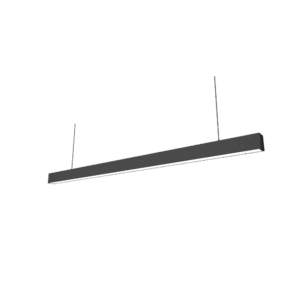48W LED lysskinne, loftlampe til kontor - Sort, 120 lm/W, 150 cm, inkl. wireophæng