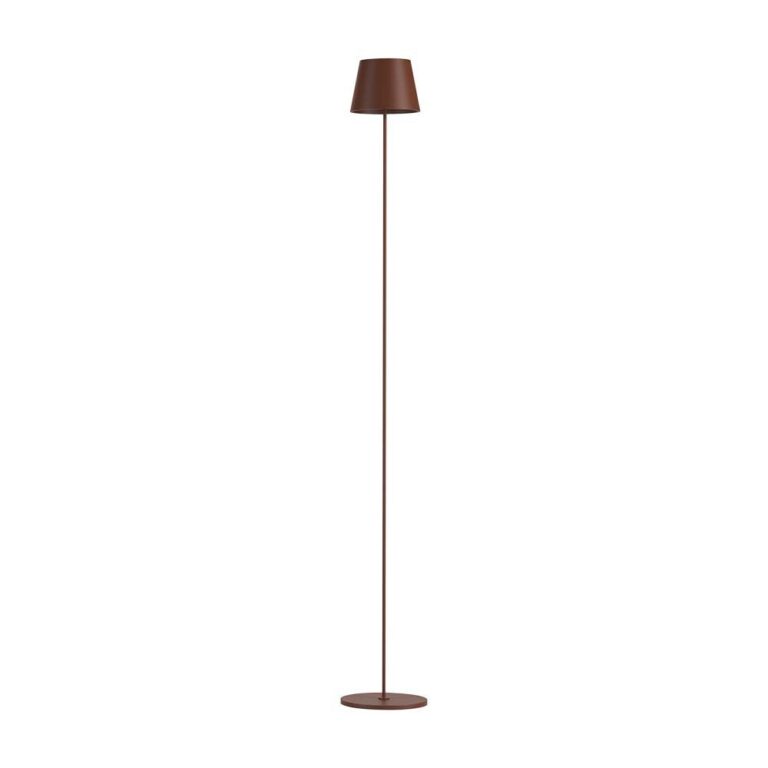 4W LED gulvlampe, genopladelig - IP54, Corten, touch dæmpbar, justerbar højde 50-130cm, USB-opladning