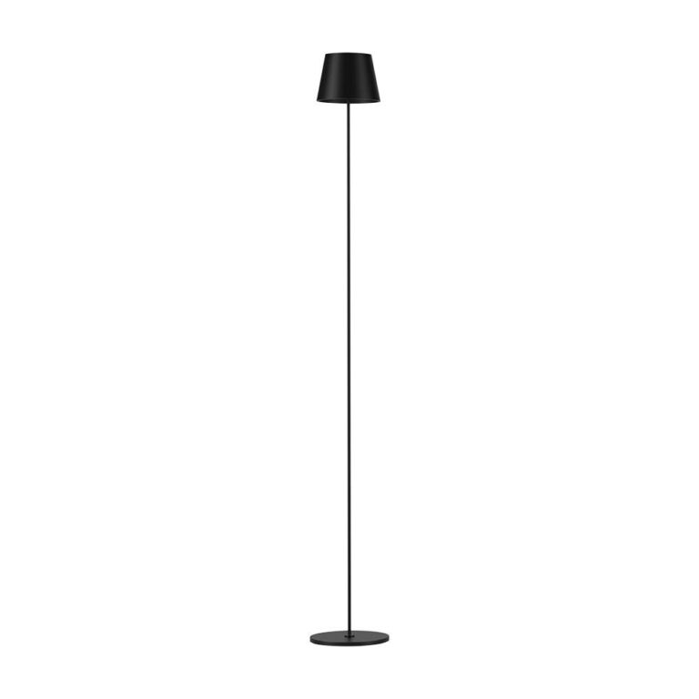 4W LED gulvlampe, genopladelig - Touch dæmpbar, USB, IP54, sort, højdejusterbar 50-130cm, inkl. lyskilde