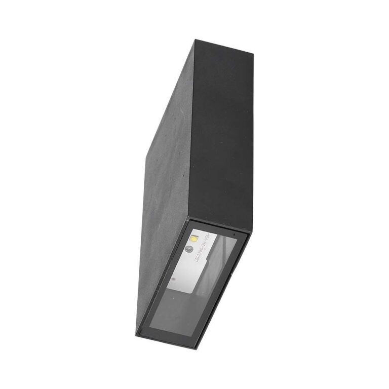 4W LED væglampe, sort - 400lm, IP65, 360 grader, 6400K