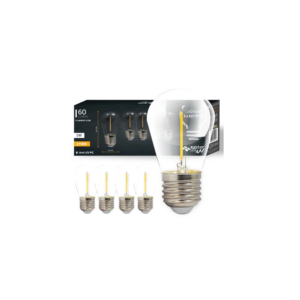5 stk E27 1W LED pære - ST14, COB filament