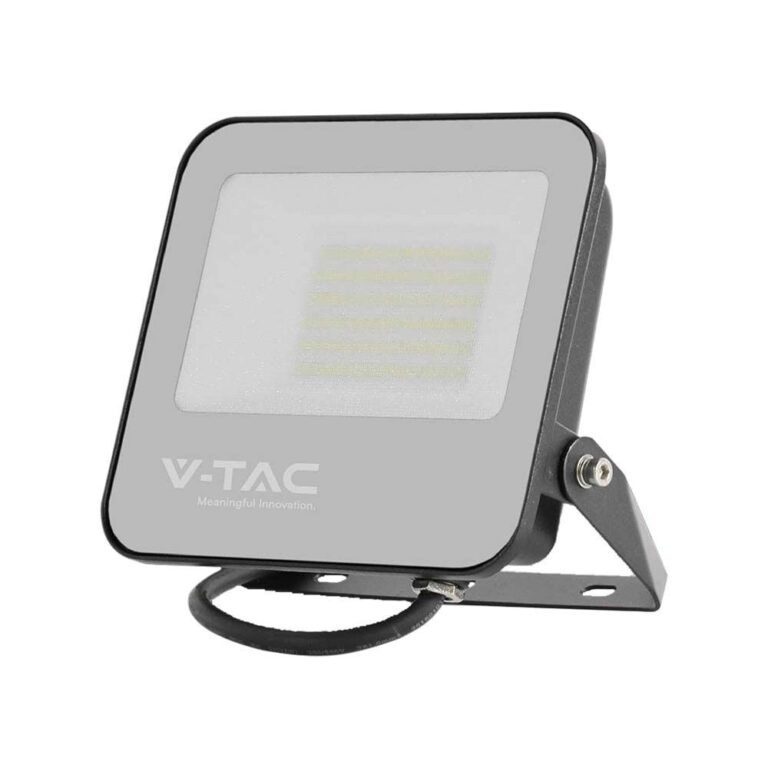 50W LED projektør - 4000K, sort hus, gråt glas, 160lm/W