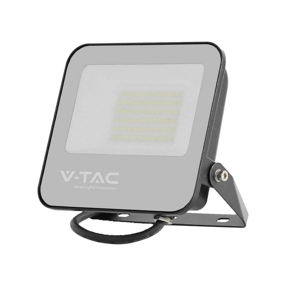 50W LED projektør - 4000K, sort hus, gråt glas, 160lm/W