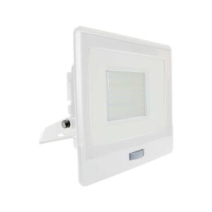 50W LED projektør med sensor, Samsung LED chip - IP65, hvid, 4000lm, 100 grader lysspredning