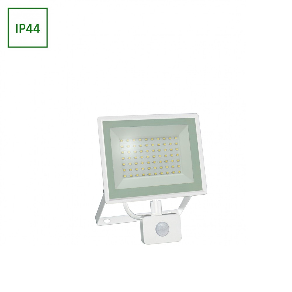 50W Noctis Lux 3 LED projektør med sensor - 4000K, IP44, hvid, udendørs