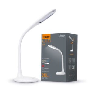 5,5W LED dæmpbar skrivebordslampe - Touch kontrol, 4000K, flicker free, hvid