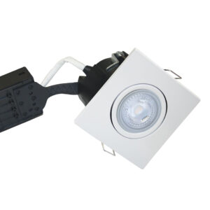 5W LED Spot Firkant, Mat. Hvid Quick UNI Install inkl. Nordtronic Gu10 (Dæmpbar)